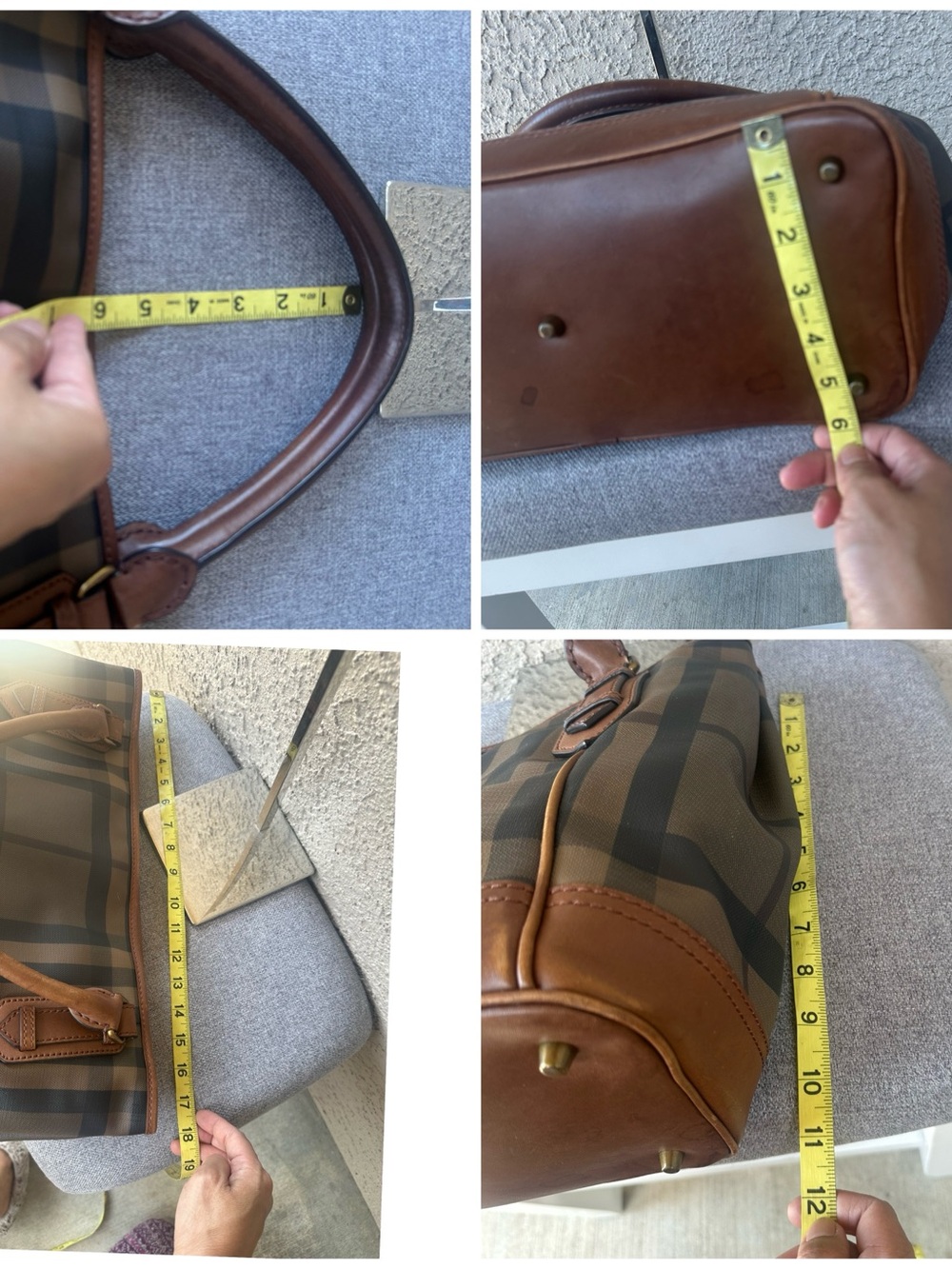 BURBERRY Plaid Leather hand bag - Picture 13 of 14